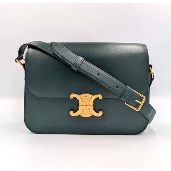 Pre-owned Celine Shiny Calfskin Medium Triomphe Amazone - Picture 1 of 15